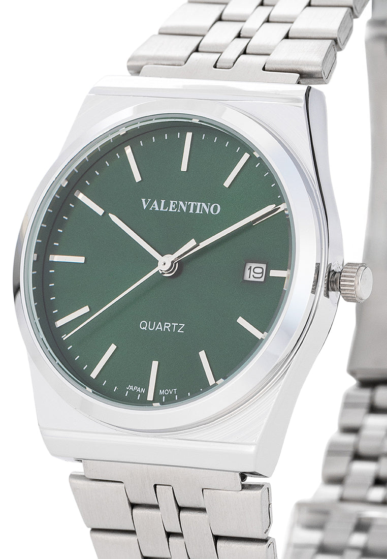 Valentino Stainless Steel Strap Analog Watch for Men 20122500-GREEN DIAL-Watch Portal Philippines