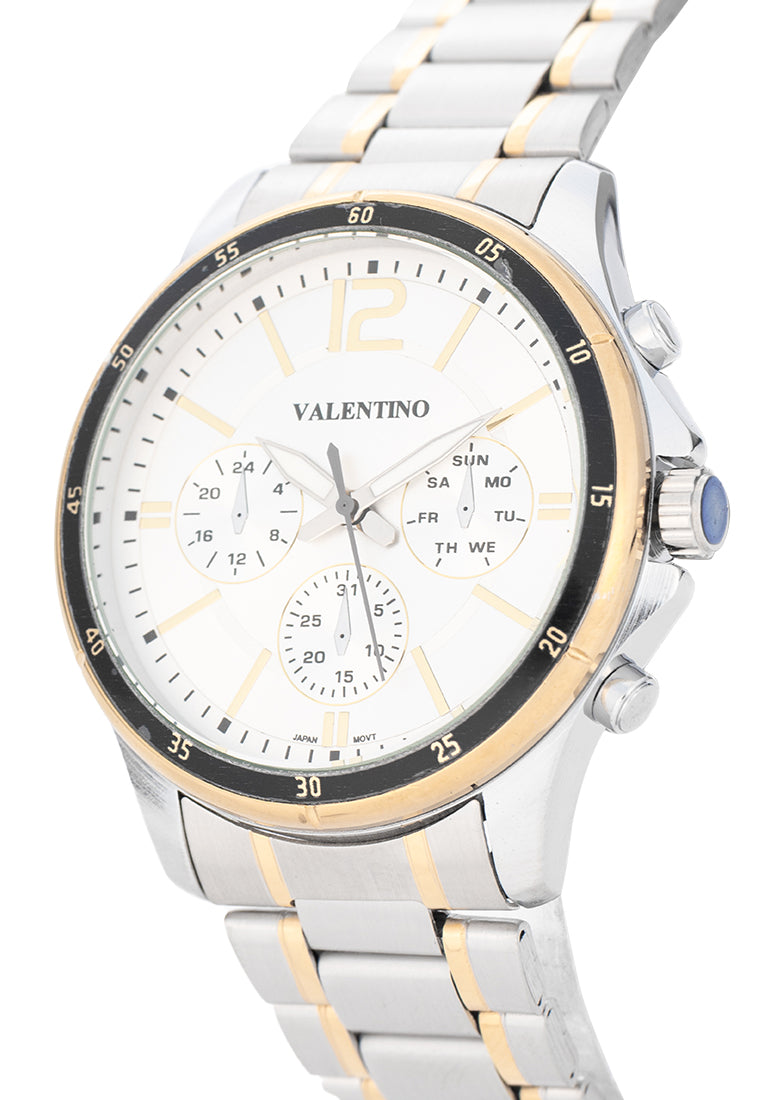 Valentino Stainless Steel Strap Analog Watch for Men 20122531-TT-SILVER DIAL-Watch Portal Philippines