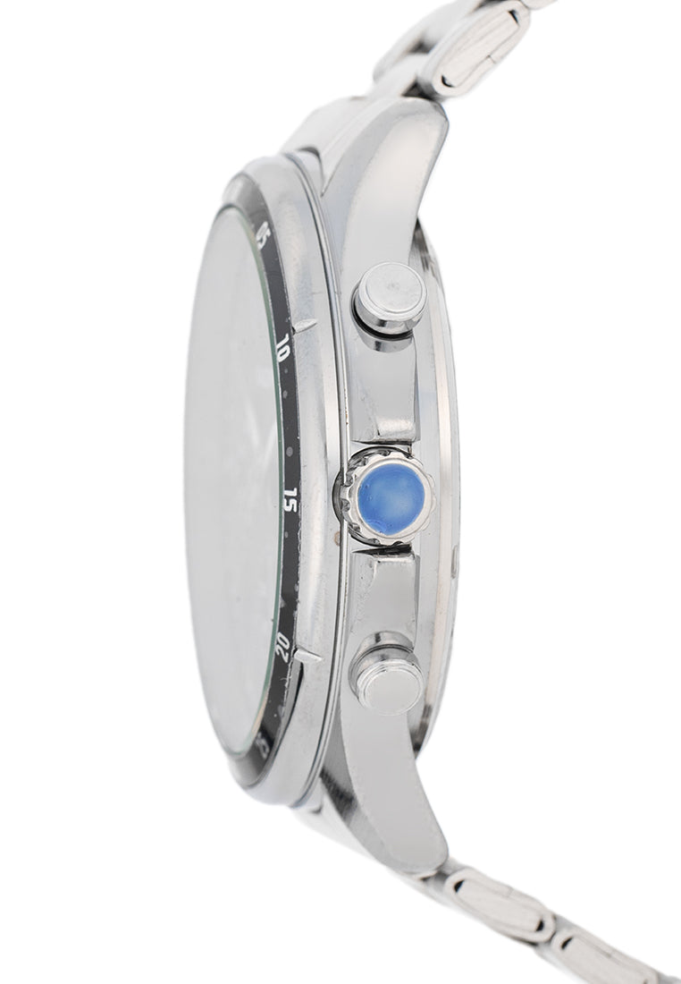 Valentino Stainless Steel Strap Analog Watch for Men 20122532-BLK CIRCLE-BLK DIAL-Watch Portal Philippines