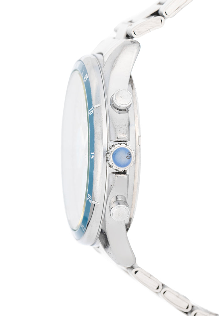 Valentino Stainless Steel Strap Analog Watch for Men 20122532-BLUE CIRCLE-BLK DIAL-Watch Portal Philippines