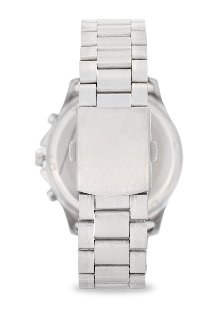 Valentino Stainless Steel Strap Analog Watch for Men 20122532-BLUE CIRCLE-WHITE DIAL-Watch Portal Philippines