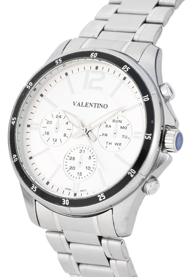 Valentino Stainless Steel Strap Analog Watch for Men 20122532-SIL CIRCLE-SIL DIAL-Watch Portal Philippines