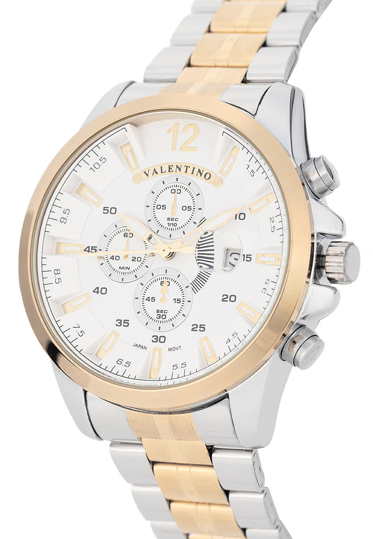 Valentino Stainless Steel Strap Analog Watch for Men 20122543-TT-WHITE DIAL-Watch Portal Philippines
