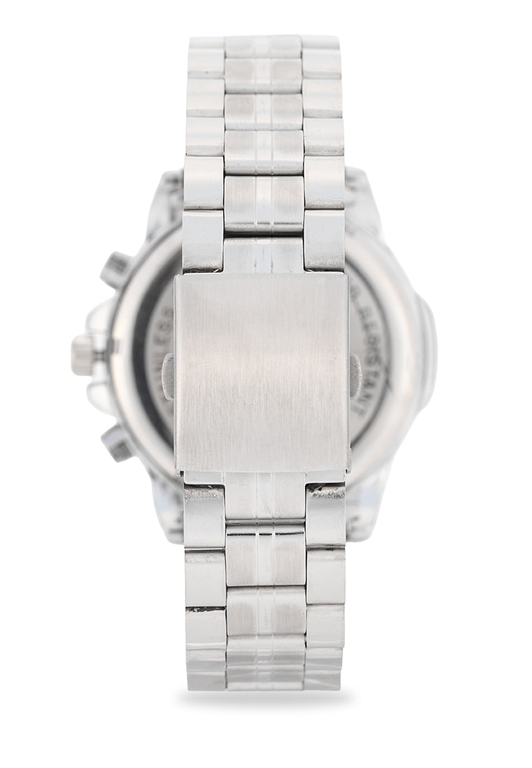 Valentino Stainless Steel Strap Analog Watch for Men 20122544-BLACK DIAL-Watch Portal Philippines