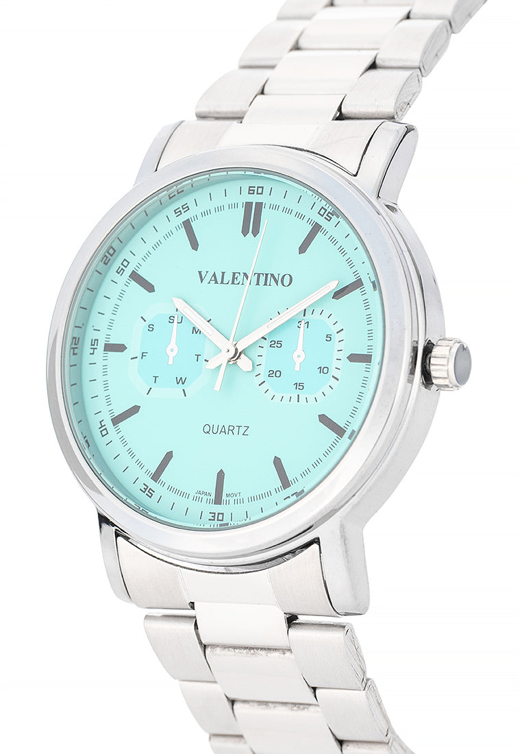 Valentino Stainless Steel Strap Analog Watch for Men 20122548-TIF BLUE DIAL-Watch Portal Philippines