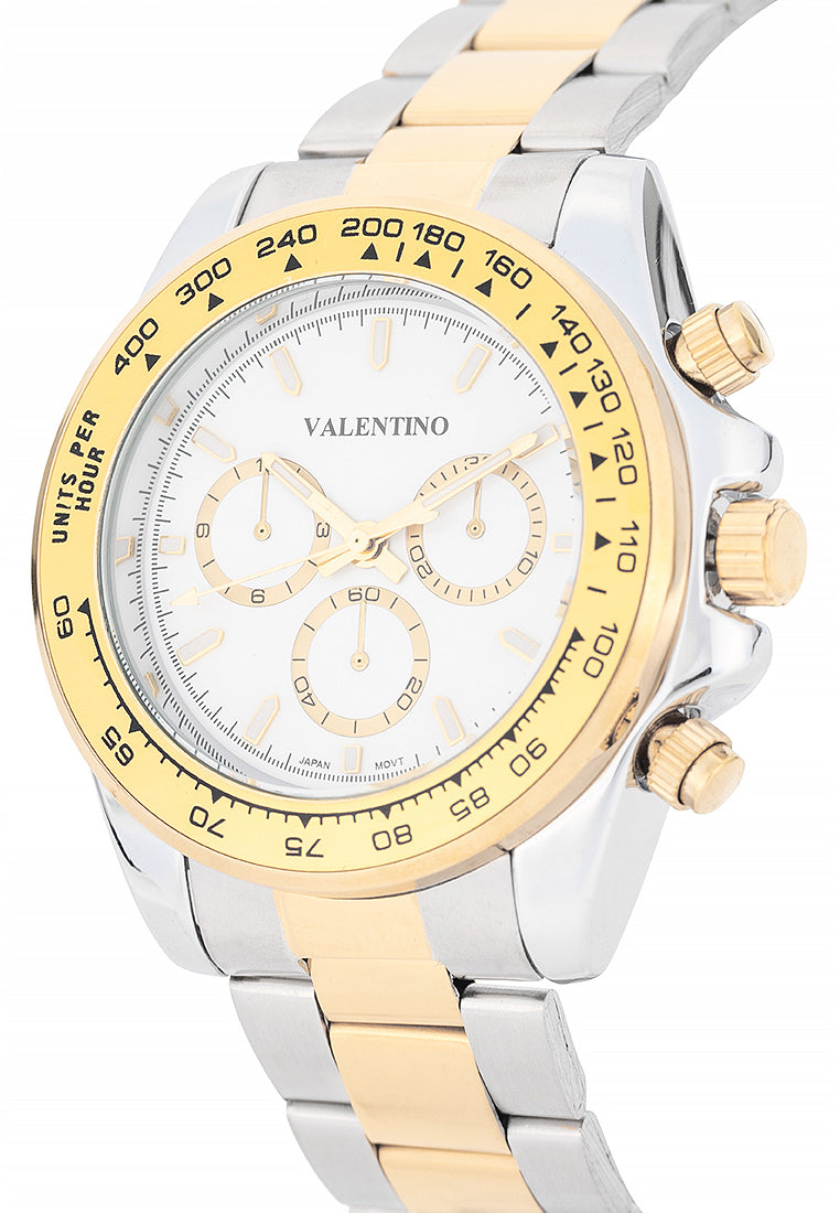 Valentino Stainless Steel Strap Analog Watch for Men 20122551-TT-WHITE DIAL-Watch Portal Philippines