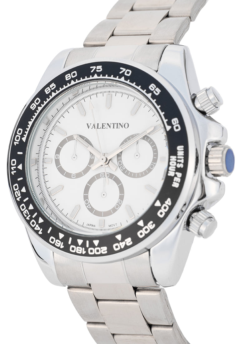 Valentino Stainless Steel Strap Analog Watch for Men 20122552-BLACK DIAL-Watch Portal Philippines