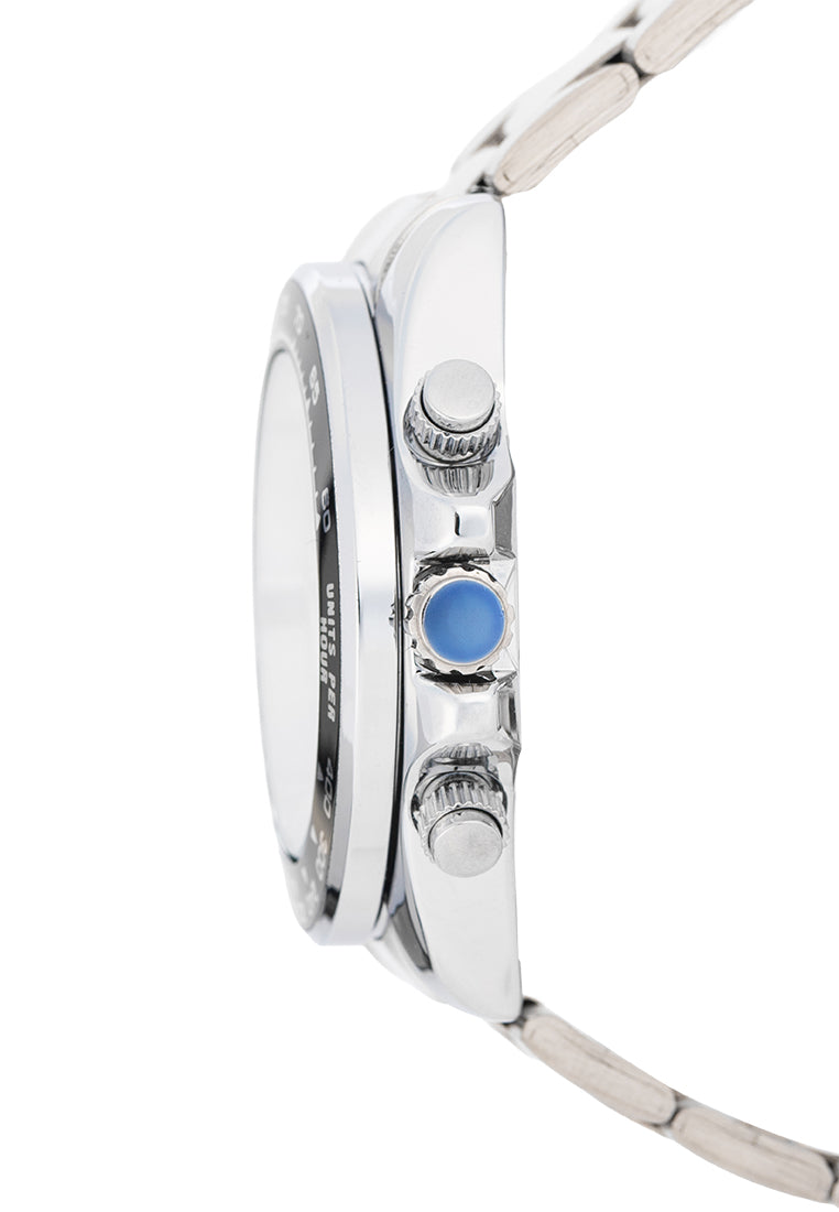 Valentino Stainless Steel Strap Analog Watch for Men 20122552-BLACK DIAL-Watch Portal Philippines