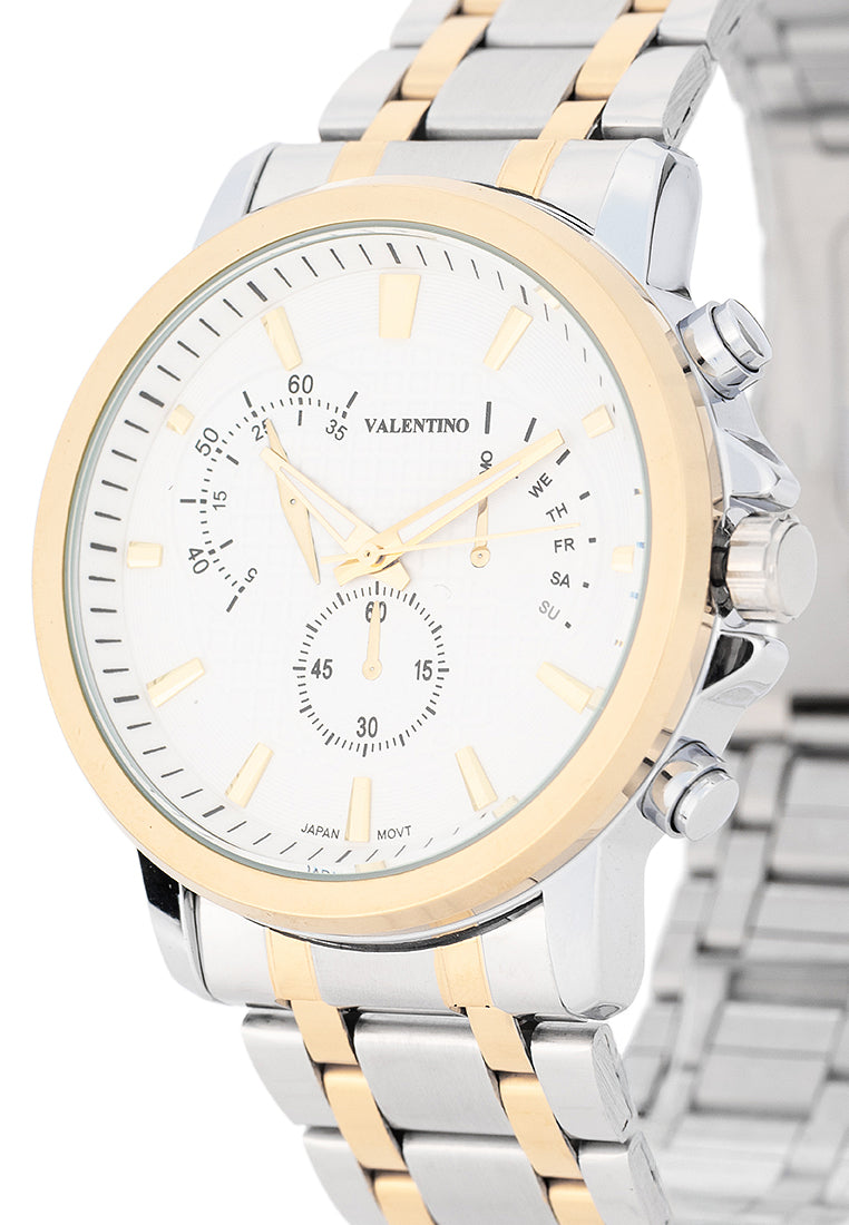 Valentino Stainless Steel Strap Analog Watch for Men 20122555-TT-WHITE DIAL-Watch Portal Philippines