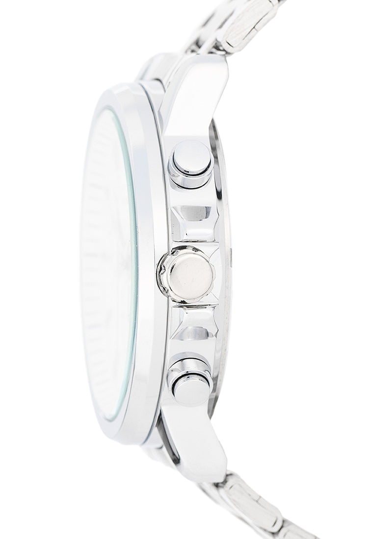 Valentino Stainless Steel Strap Analog Watch for Men 20122556-WHITE DIAL-Watch Portal Philippines