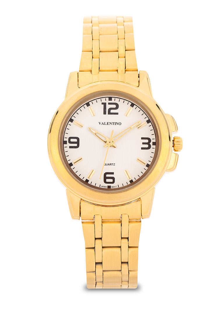 Valentino Stainless Steel Strap Analog Watch for Women 20121953-GOLD - WHITE DIAL-Watch Portal Philippines