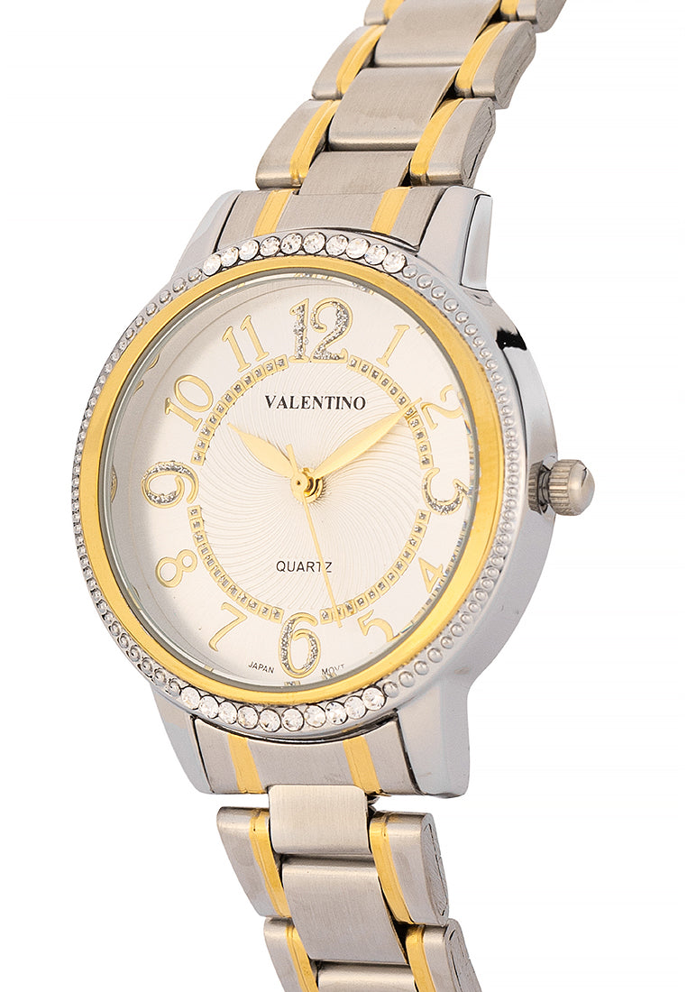 Valentino Stainless Steel Strap Analog Watch for Women 20122199-TWO TONE - SILVER DIAL-Watch Portal Philippines