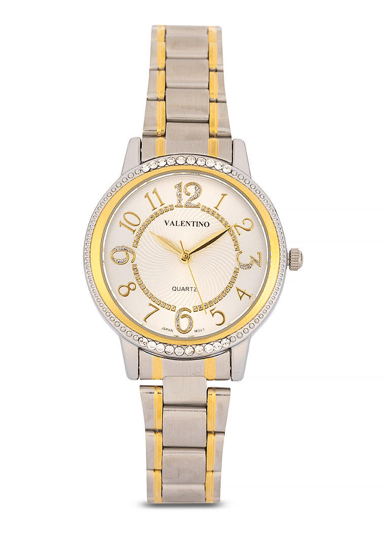 Valentino Stainless Steel Strap Analog Watch for Women 20122199-TWO TONE - SILVER DIAL-Watch Portal Philippines