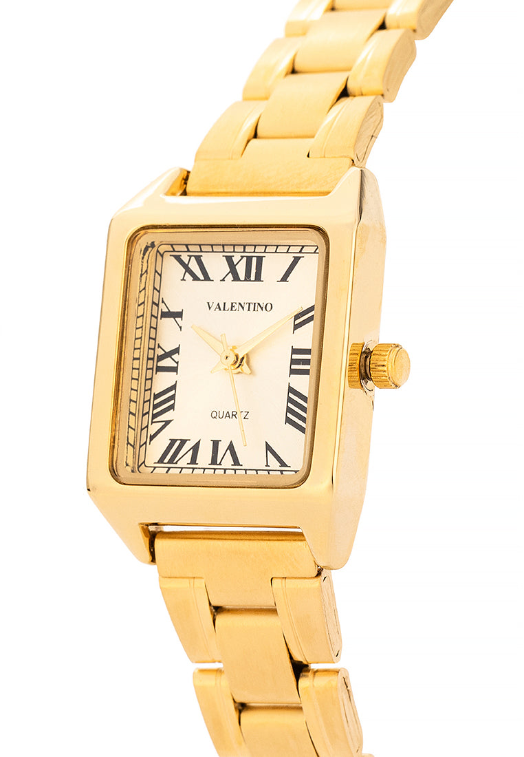 Valentino Stainless Steel Strap Analog Watch for Women 20122256-GOLD - GOLD DIAL ROMAN-Watch Portal Philippines