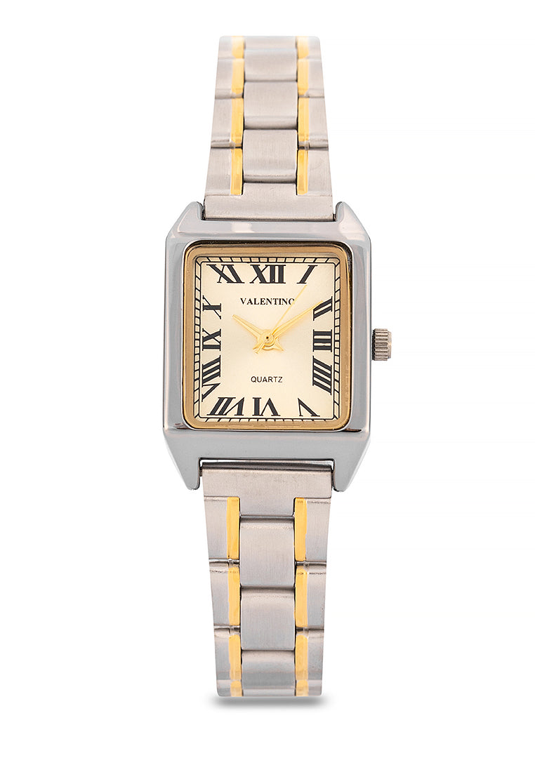 Valentino Stainless Steel Strap Analog Watch for Women 20122256-TWO TONE - GOLD DIAL ROMAN-Watch Portal Philippines