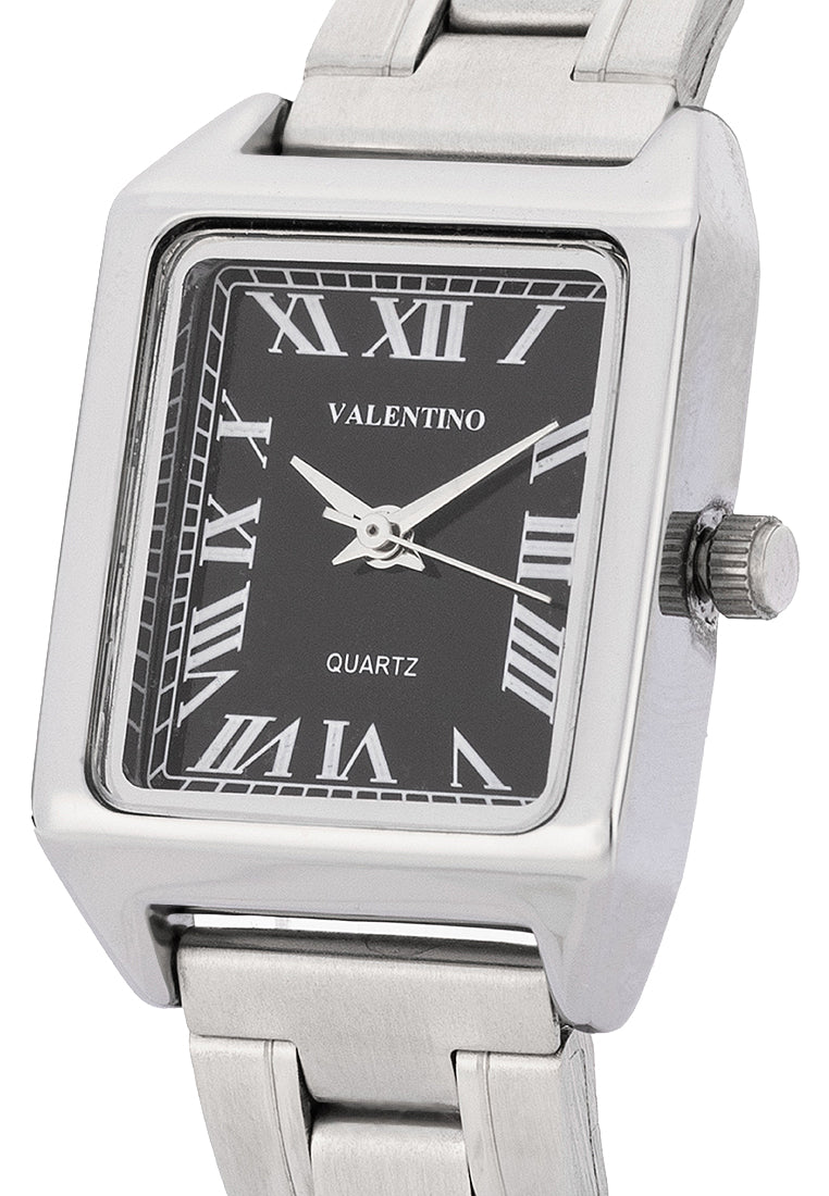 Valentino Stainless Steel Strap Analog Watch for Women 20122257-BLK DIAL - ROMAN-Watch Portal Philippines