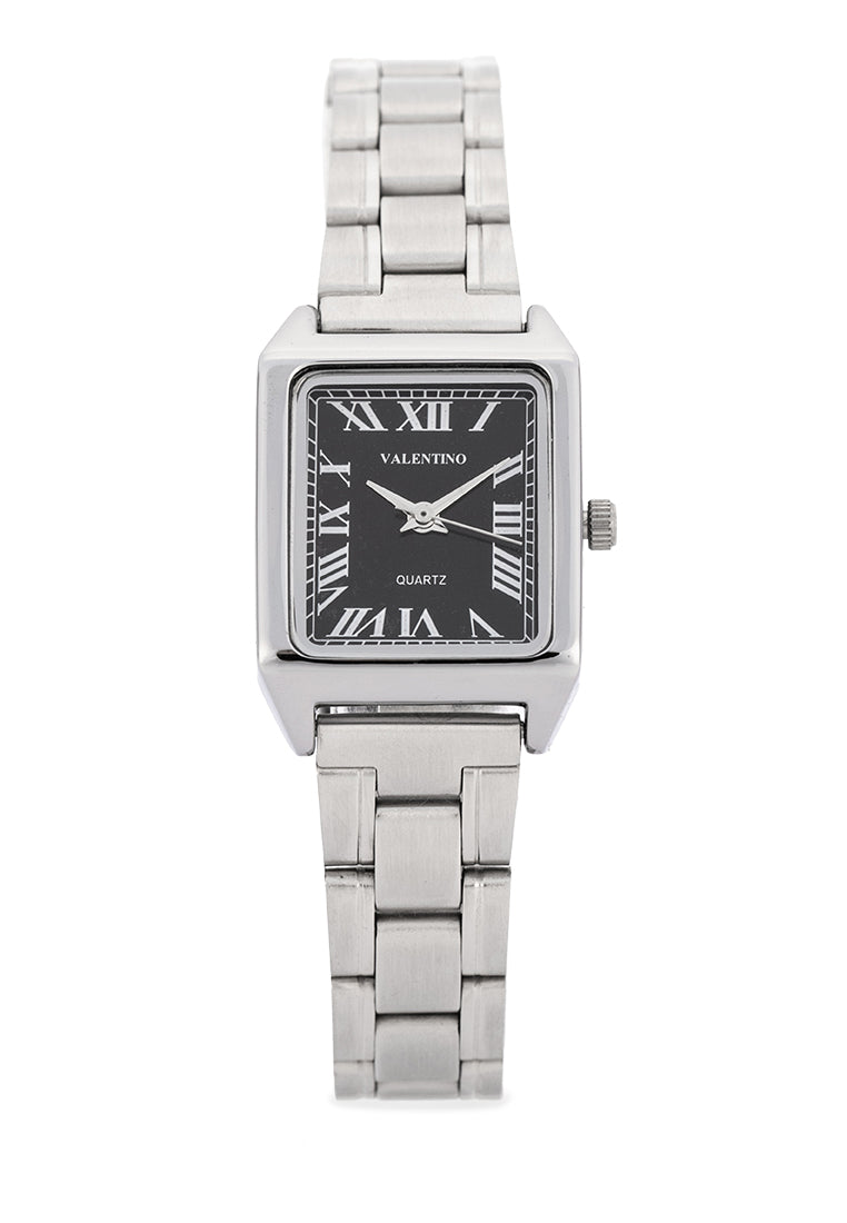 Valentino Stainless Steel Strap Analog Watch for Women 20122257-BLK DIAL - ROMAN-Watch Portal Philippines