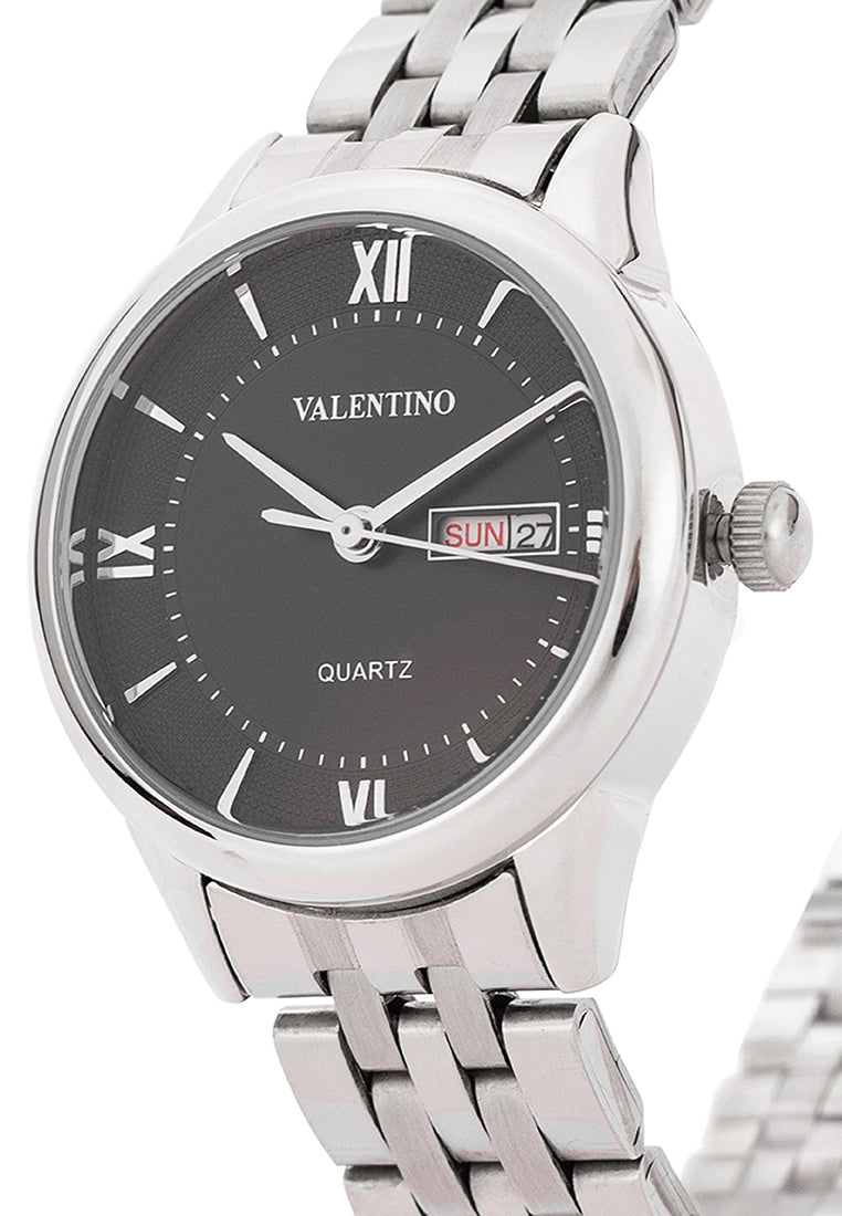 Valentino Stainless Steel Strap Analog Watch for Women 20122481-BLACK DIAL-Watch Portal Philippines