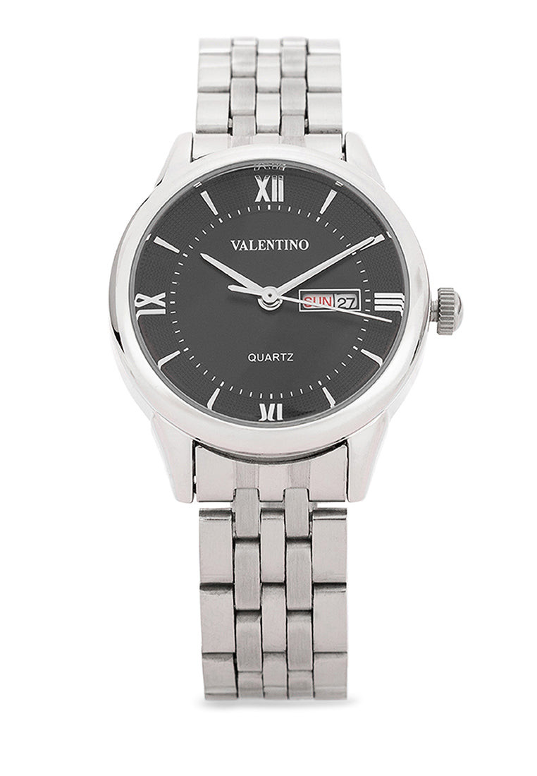 Valentino Stainless Steel Strap Analog Watch for Women 20122481-BLACK DIAL-Watch Portal Philippines