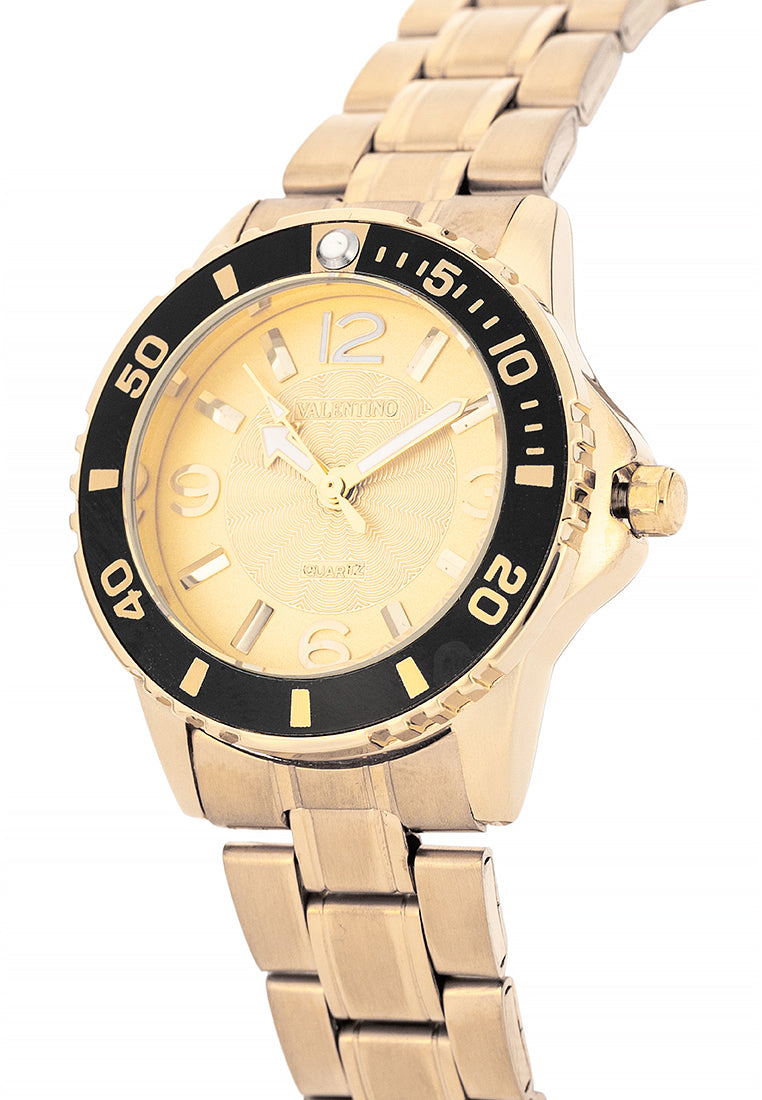 Valentino Stainless Steel Strap Analog Watch for Women 20122485-GOLD-GOLD DIAL-Watch Portal Philippines