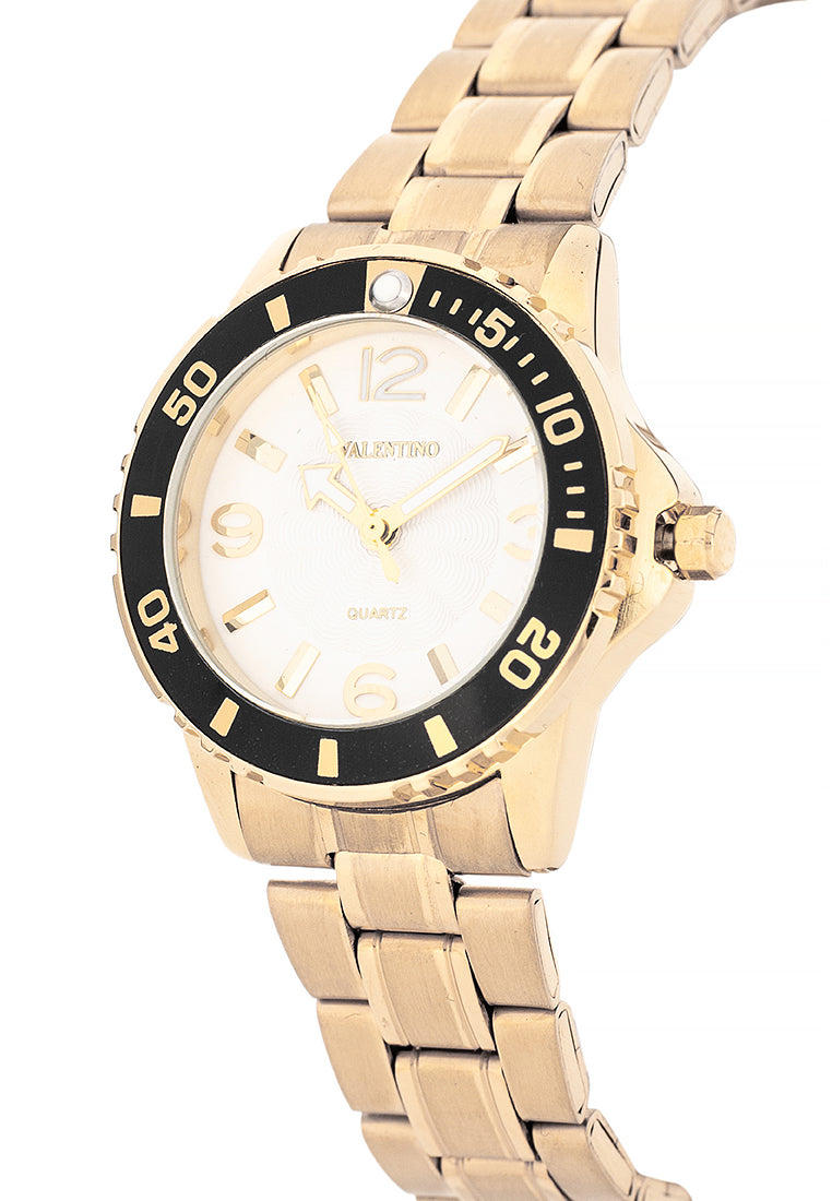 Valentino Stainless Steel Strap Analog Watch for Women 20122485-GOLD-WHITE DIAL-Watch Portal Philippines