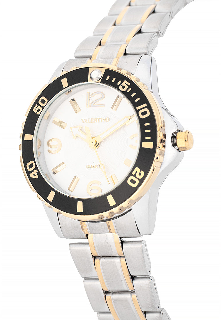 Valentino Stainless Steel Strap Analog Watch for Women 20122485-TWO TONE-WHITE DIAL-Watch Portal Philippines