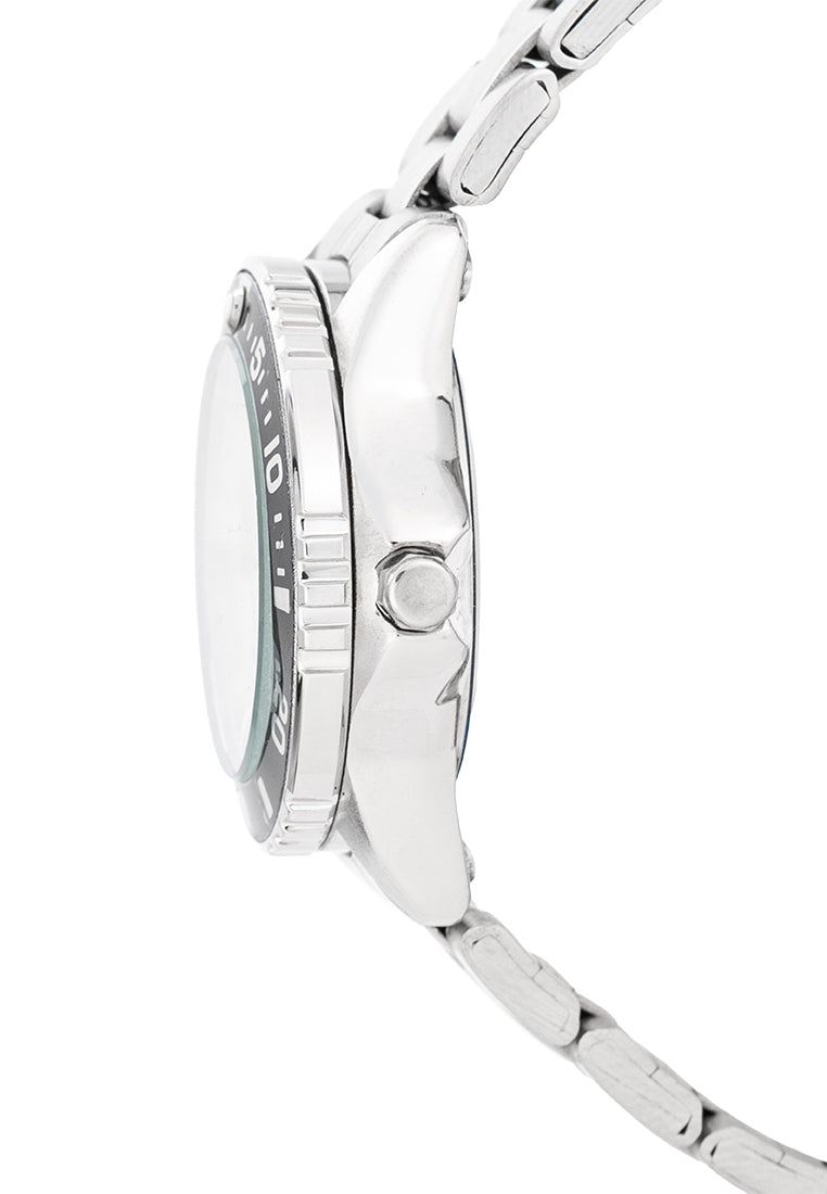 Valentino Stainless Steel Strap Analog Watch for Women 20122487-BLK RING-WHT DIAL-Watch Portal Philippines