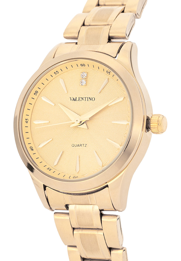 Valentino Stainless Steel Strap Analog Watch for Women 20122489-GOLD-GOLD DIAL-Watch Portal Philippines