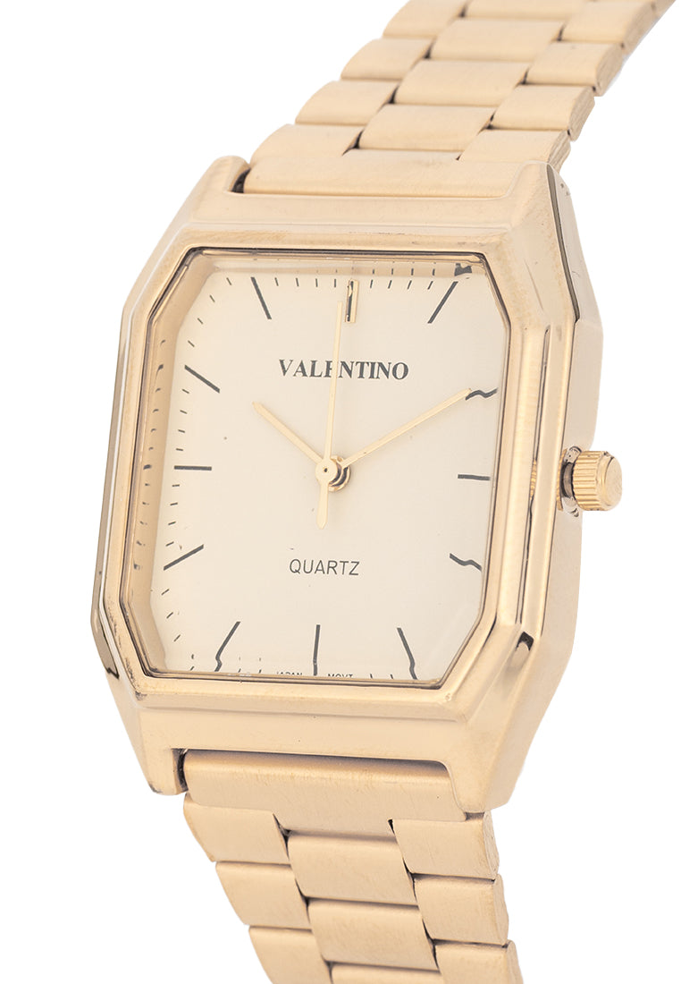 Valentino Stainless Steel Strap Analog Watch for Women 20122528-GOLD DIAL-Watch Portal Philippines