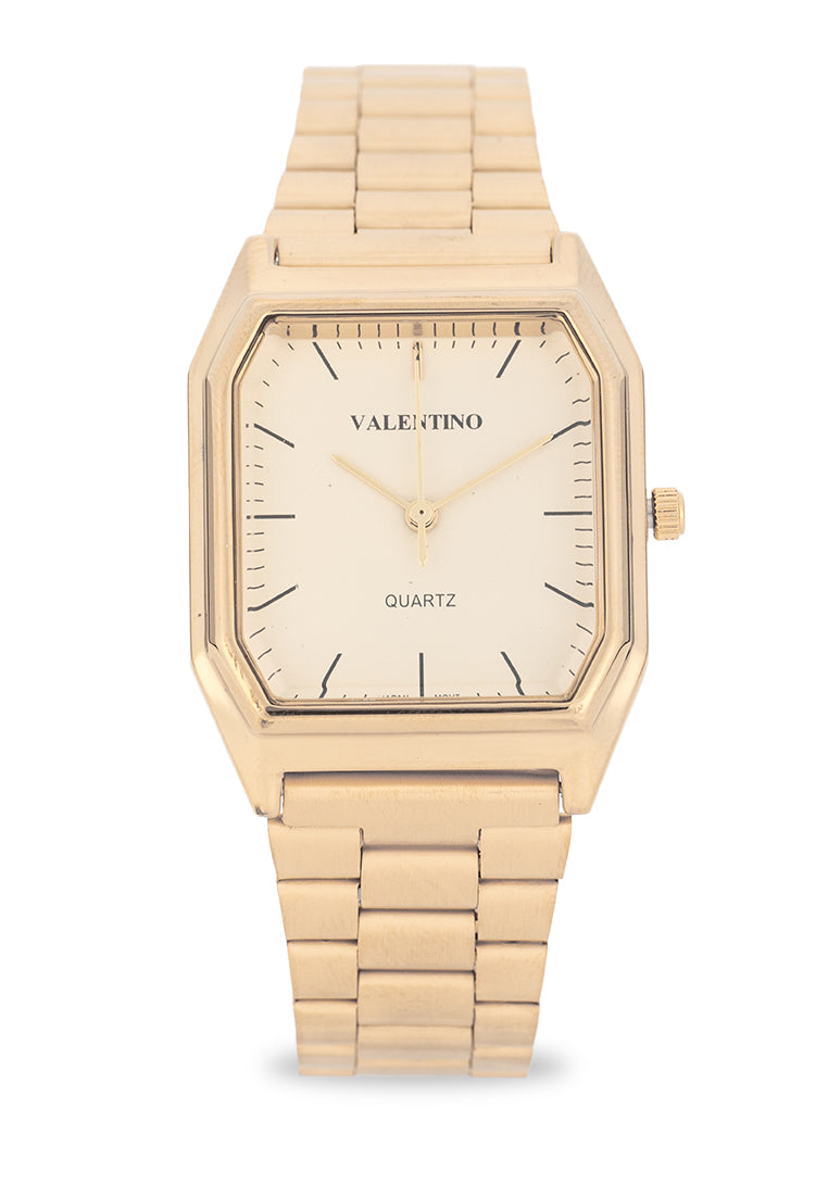 Valentino Stainless Steel Strap Analog Watch for Women 20122528-GOLD DIAL-Watch Portal Philippines