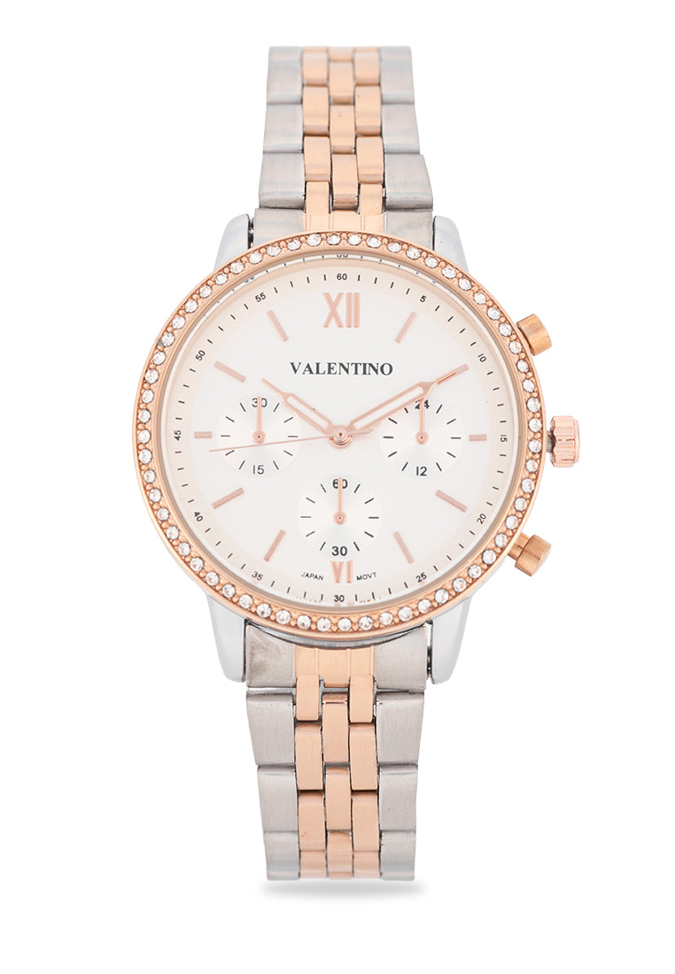 Valentino Stainless Steel Strap Analog Watch for Women 20122537-SILVER DIAL-Watch Portal Philippines