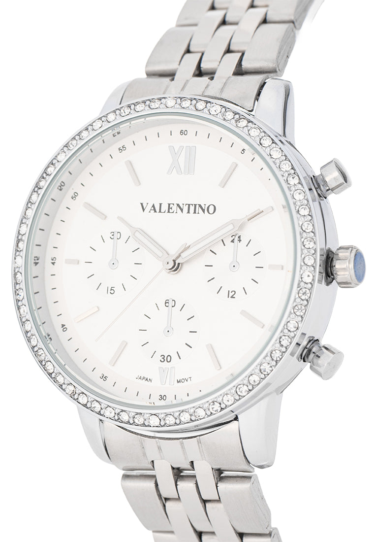 Valentino Stainless Steel Strap Analog Watch for Women 20122538-SILVER DIAL-Watch Portal Philippines