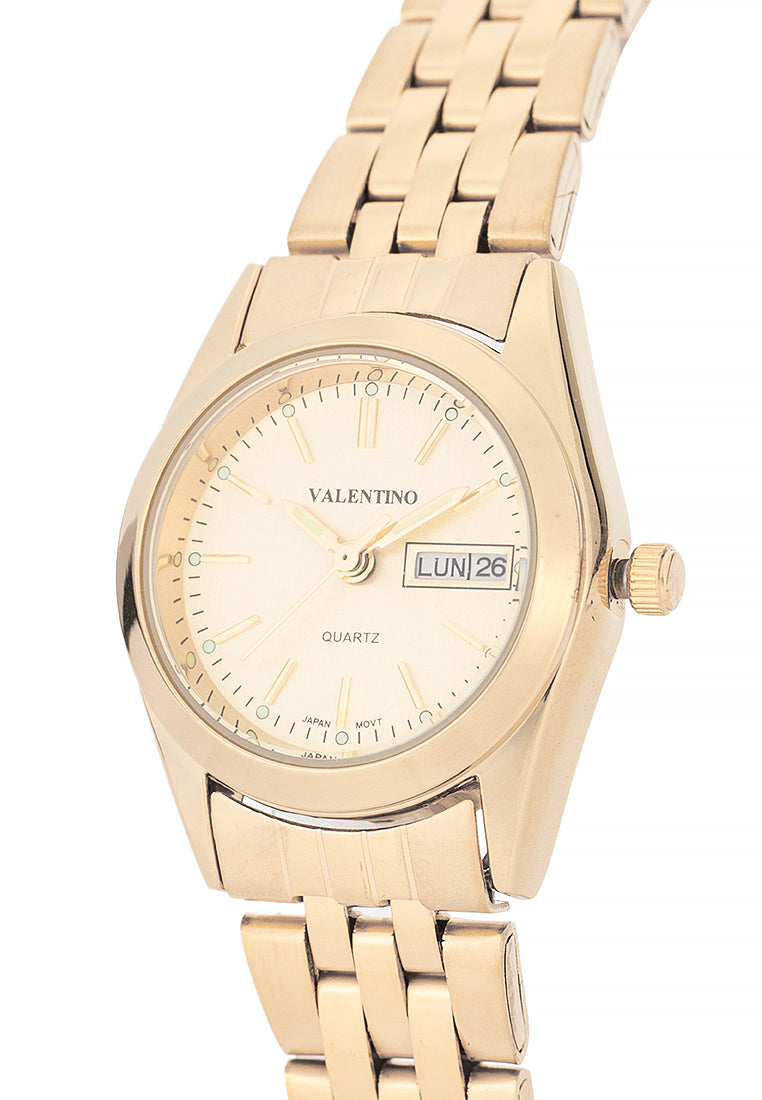 Valentino Stainless Steel Strap Analog Watch for Women 20122557-GLD-GOLD DIAL-Watch Portal Philippines