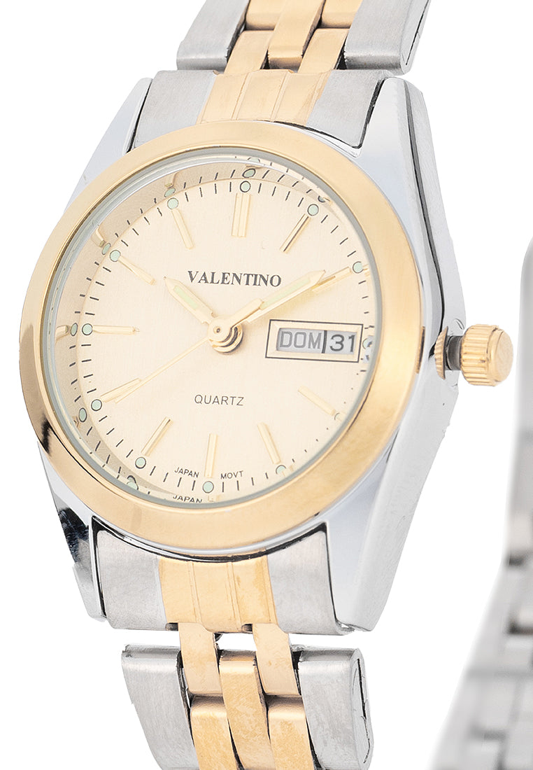 Valentino Stainless Steel Strap Analog Watch for Women 20122557-TT-GOLD DIAL-Watch Portal Philippines