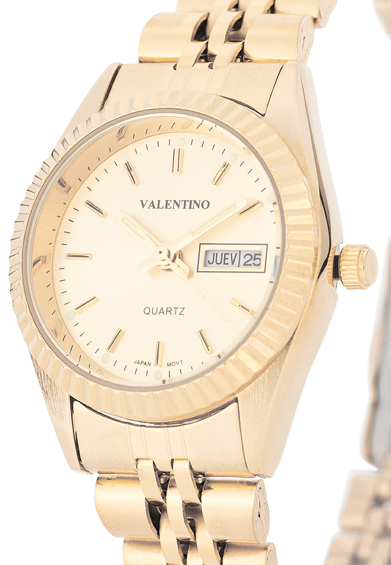 Valentino Stainless Steel Strap Analog Watch for Women 20122568-GLD-GOLD DIAL-Watch Portal Philippines