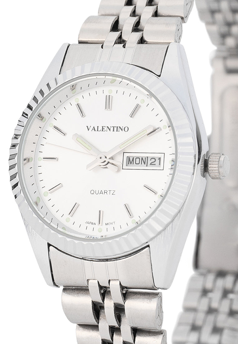 Valentino Stainless Steel Strap Analog Watch for Women 20122570-SILVER DIAL-Watch Portal Philippines