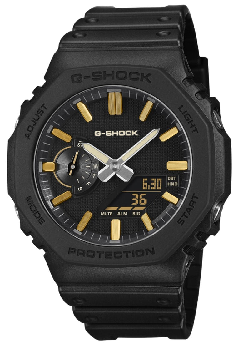 Casio G-shock G-Steel "Luxe Black" Digital Analog Rubber Strap Watch for Men GM-2100LXB-1A9DR