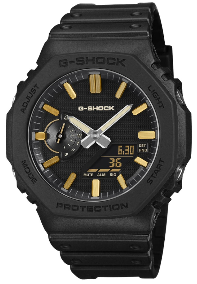 Casio G-shock "Luxe Black" Digital Analog Rubber Strap Watch for Men GA-2100LXB-1A9DR