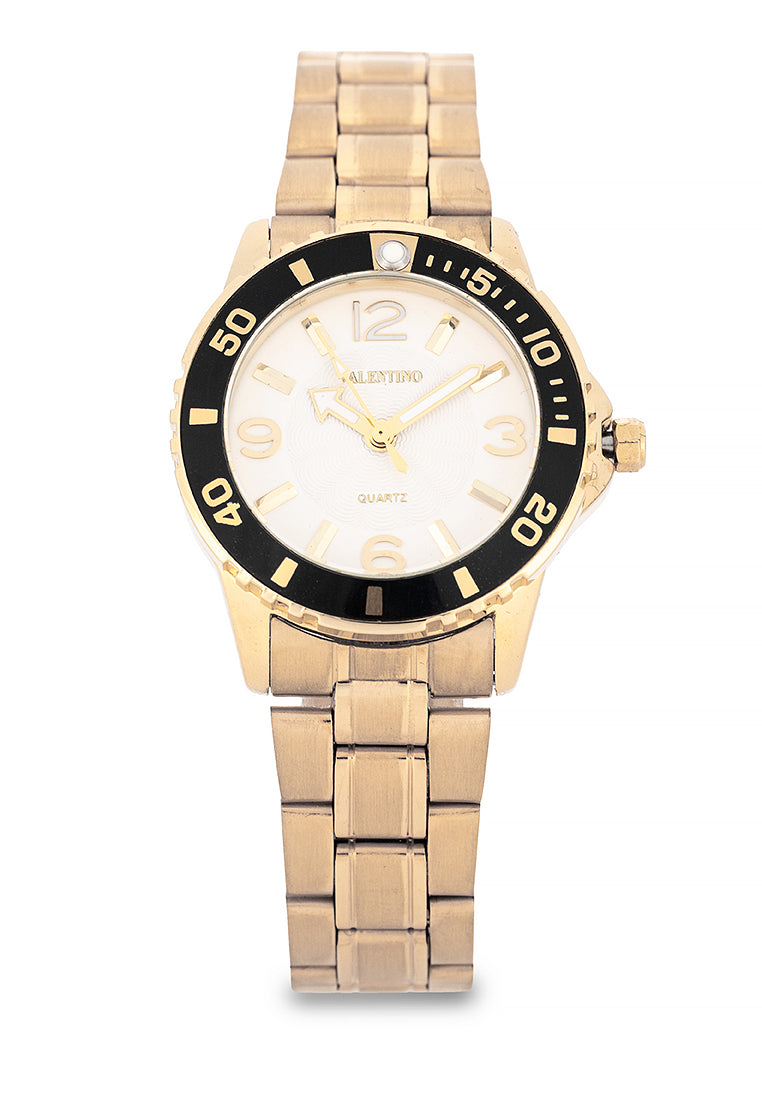 Valentino Stainless Steel Strap Analog Watch for Women 20122485-GOLD-WHITE DIAL