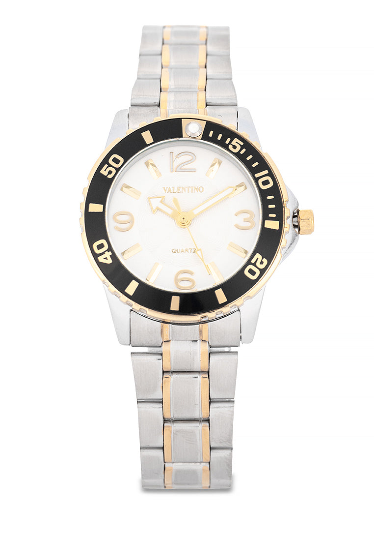 Valentino Stainless Steel Strap Analog Watch for Women 20122485-TWO TONE-WHITE DIAL