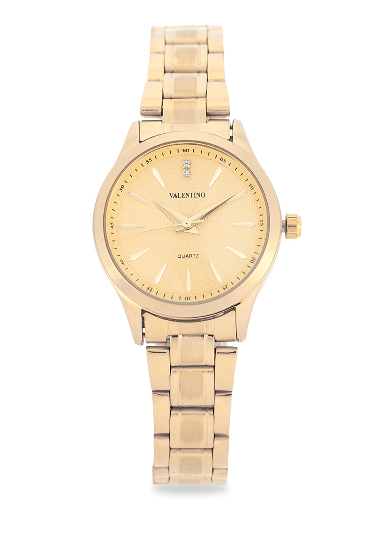 Valentino Stainless Steel Strap Analog Watch for Women 20122489-GOLD-GOLD DIAL