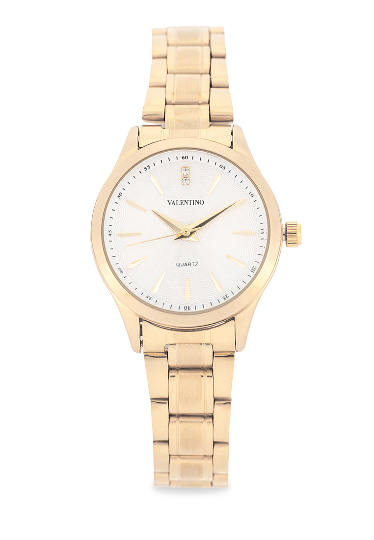 Valentino Stainless Steel Strap Analog Watch for Women 20122489-GOLD-WHITE DIAL