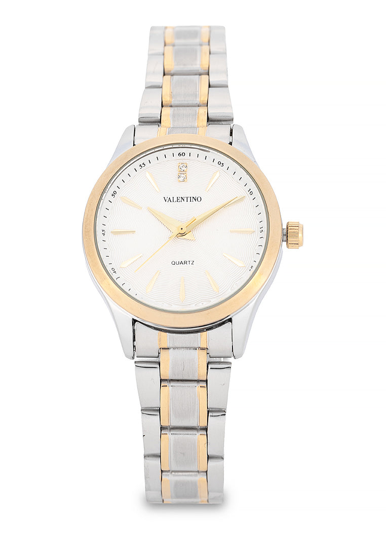 Valentino Stainless Steel Strap Analog Watch for Women 20122489-TWO TONE-WHITE DIAL