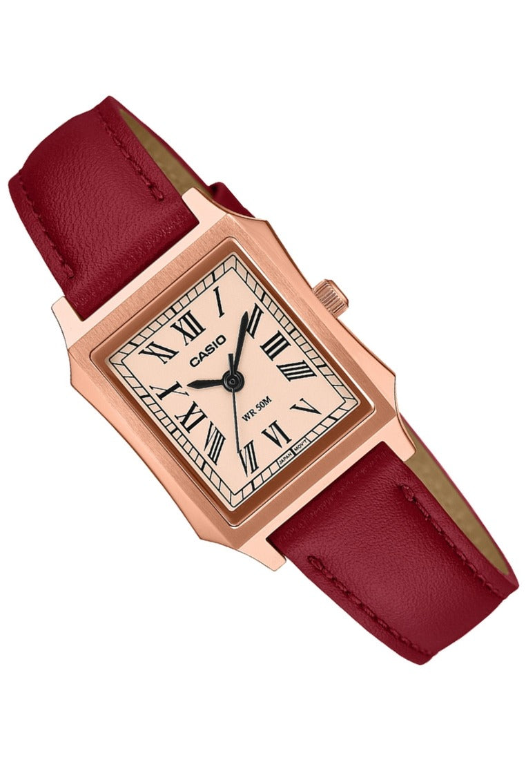 Casio Analog Leather Strap Watch for Women LTP-B190RGL-4BVDF