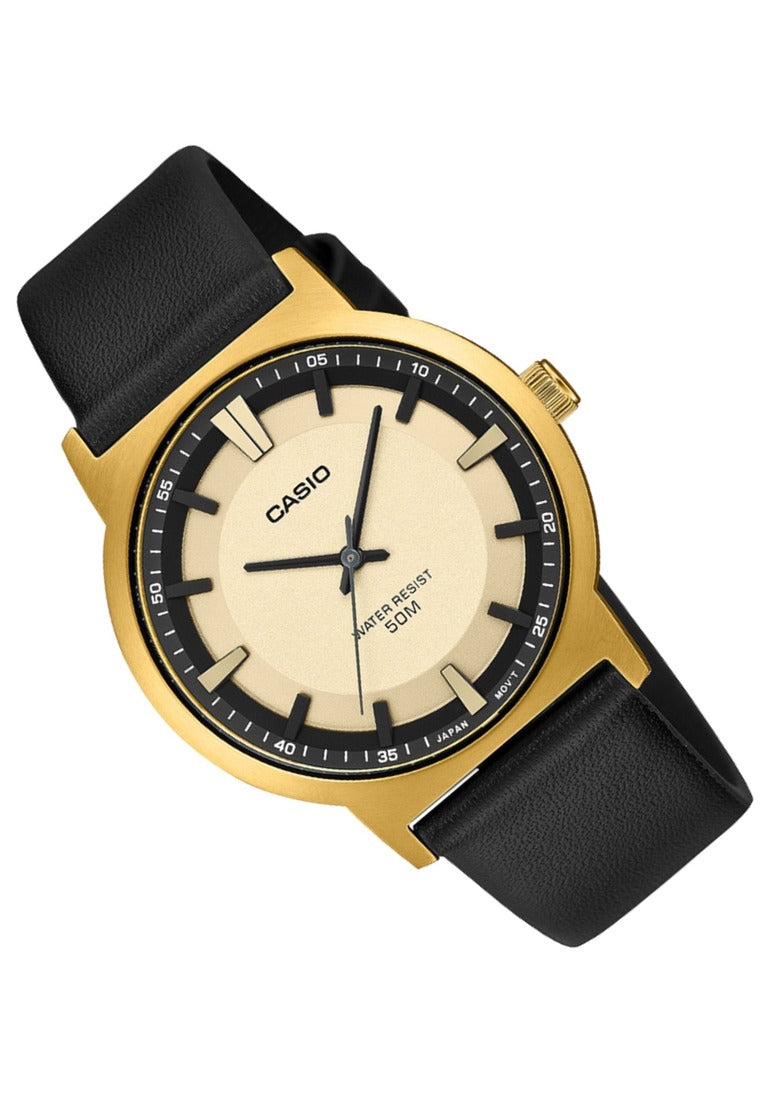 Casio Analog Leather Strap Watch for Men MTP-B220GL-9AVDF