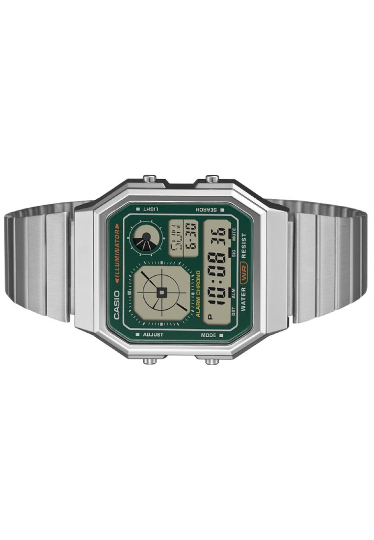 Casio Digital Stainless Steel Strap Watch for Men A130WE-3ADF