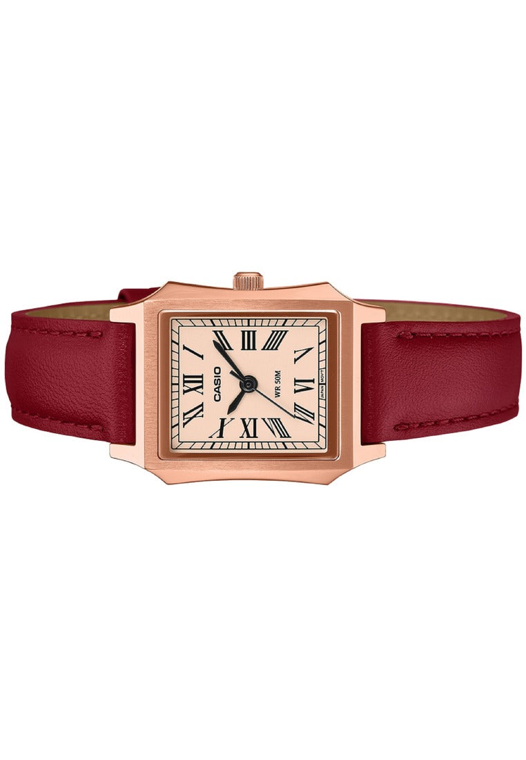 Casio Analog Leather Strap Watch for Women LTP-B190RGL-4BVDF