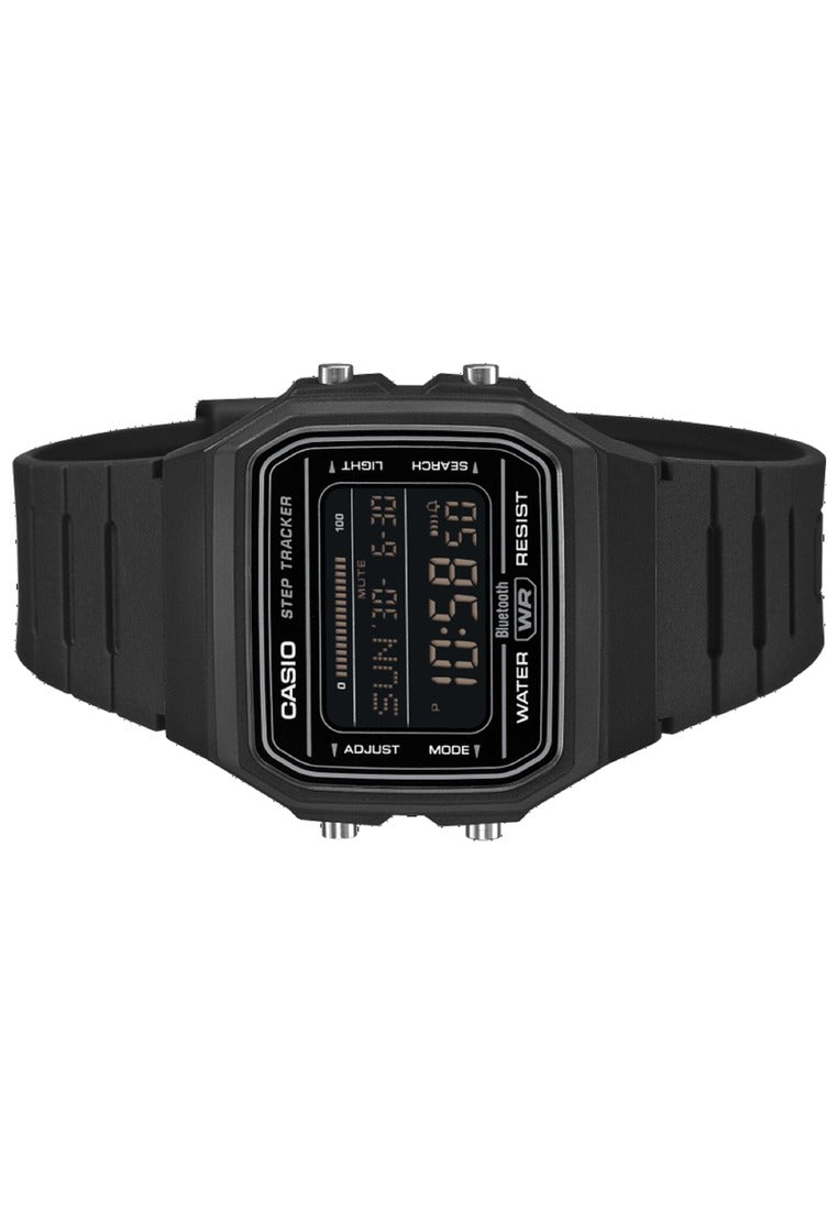 Casio Step Tracker Digital Rubber Strap Bluetooth Watch for Men F-B100W-1BDF