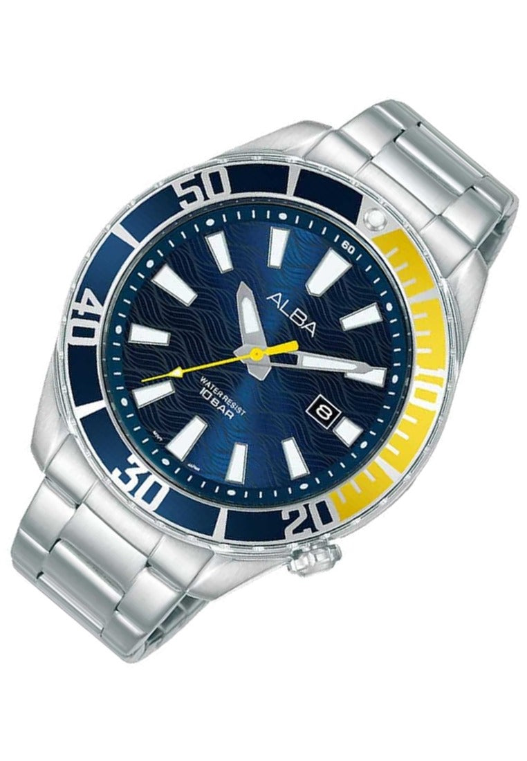 Alba Active Analog Stainless Steel Strap Watch for Men AG8K25X1-Watch Portal Philippines