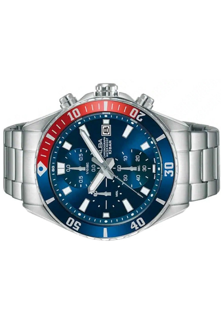 Alba Active Chronograph Stainless Steel Strap Watch for Men AM3801X1-Watch Portal Philippines